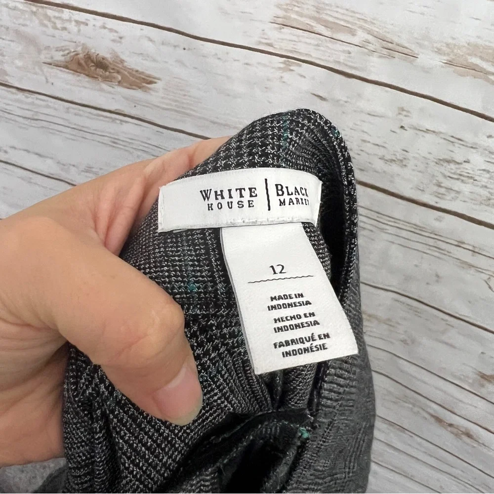 White House Black Market Gray Black Blue Plaid Bootcut Career Pants